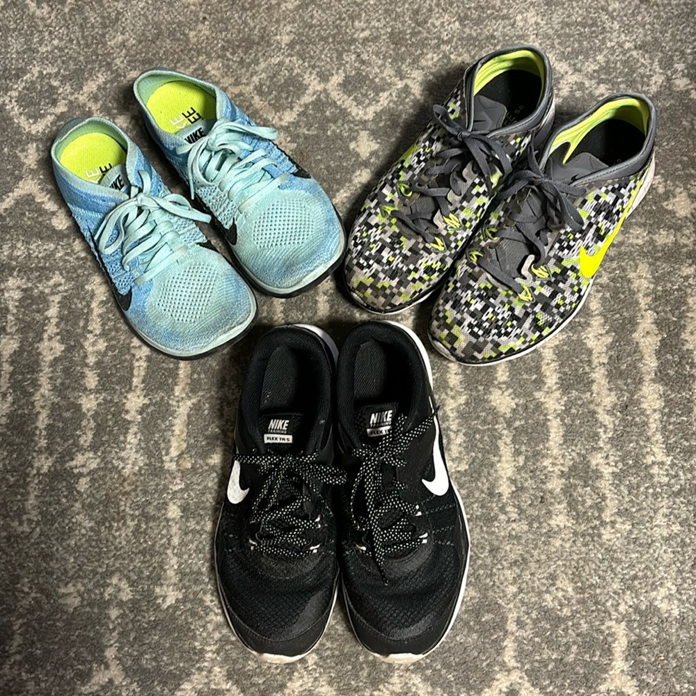 3 pairs Nike sneakers size 8.5